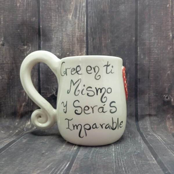 Taza Gafas Rojas a Topos Blancos. - Imagen 5