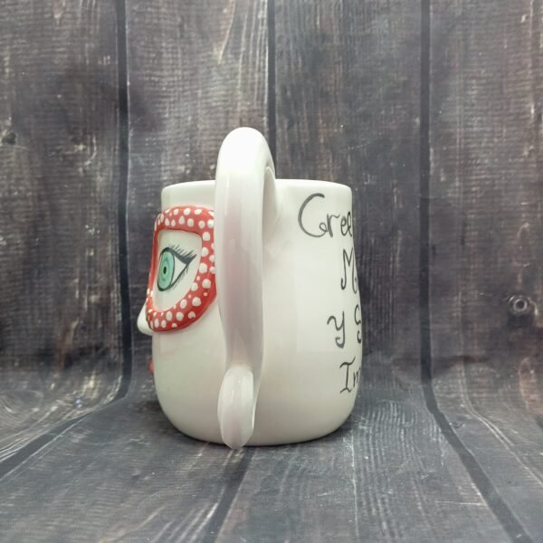 Taza Gafas Rojas a Topos Blancos. - Imagen 2