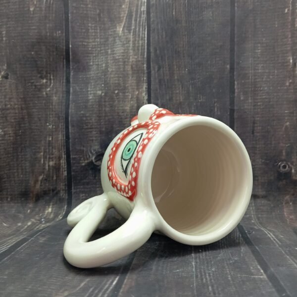 Taza Gafas Rojas a Topos Blancos. - Imagen 3